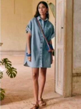 Sezane Sofia Dress Bleu Clair - Size M